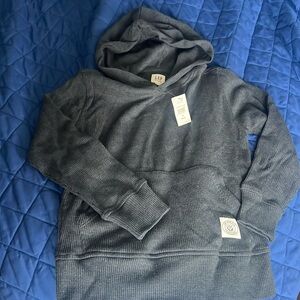 BNWT boys hooded pulllover waffle sweatshirt
